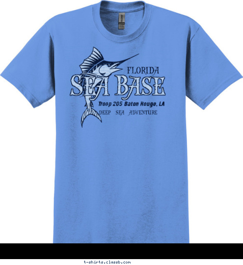 Troop 205 Baton Rouge, LA DEEP SEA ADVENTURE FLORIDA Sea  Base T-shirt Design 