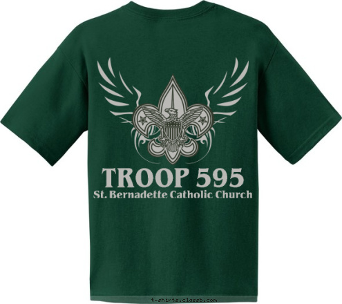 PREPARED.
FOR LIFE. St. Bernadette Catholic Church TROOP 595 T-shirt Design 