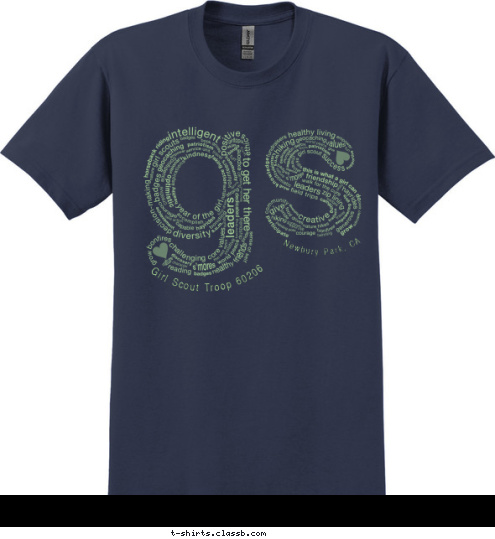 Girl Scout Troop 60206 Newbury Park, CA T-shirt Design 