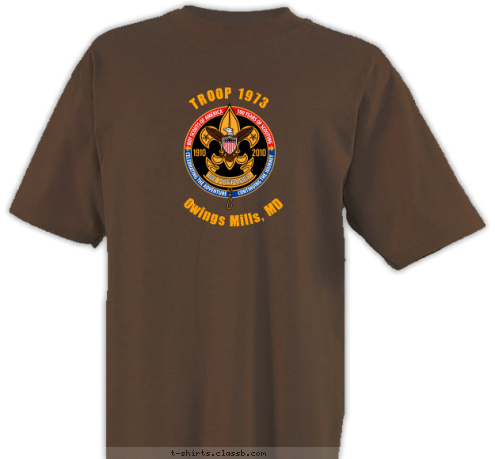 Owings Mills, MD TROOP 1973 T-shirt Design 