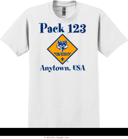 Pack 123 Anytown, USA T-shirt Design 