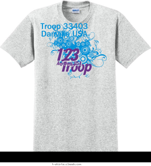 New Text New Text New Text New Text Troop 33403 
Danville USA Anytown, USA 123 Troop T-shirt Design 