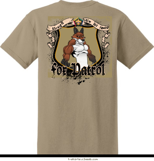 SLY SIX S5-414-15 Foxes! -15 S5-414 Fox Patrol Wood Badge Wood Badge T-shirt Design 