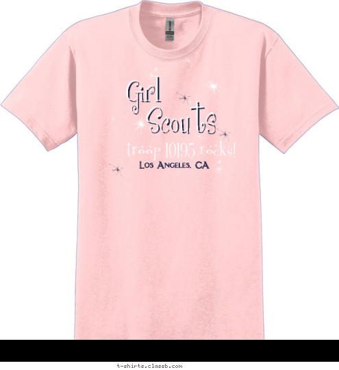 New Text Girl Los Angeles, CA  Los Angeles, CA troop 10195 rocks! TROOP 10195 Scouts T-shirt Design 