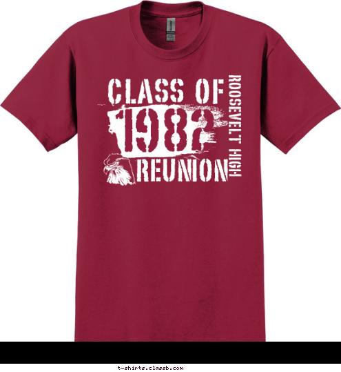 1982 ROOSEVELT HIGH REUNION CLASS OF T-shirt Design 