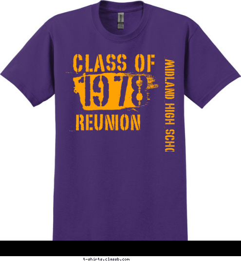 1978 MIDLAND HIGH SCHOOL REUNION CLASS OF T-shirt Design 