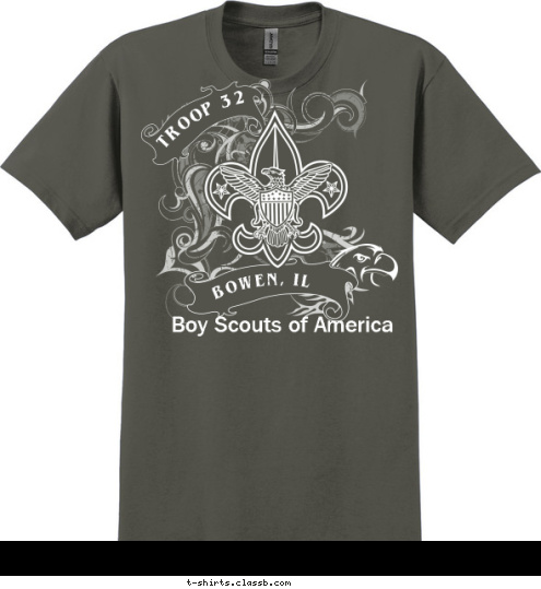 Boy Scouts of America TROOP 32 BOWEN, IL T-shirt Design 