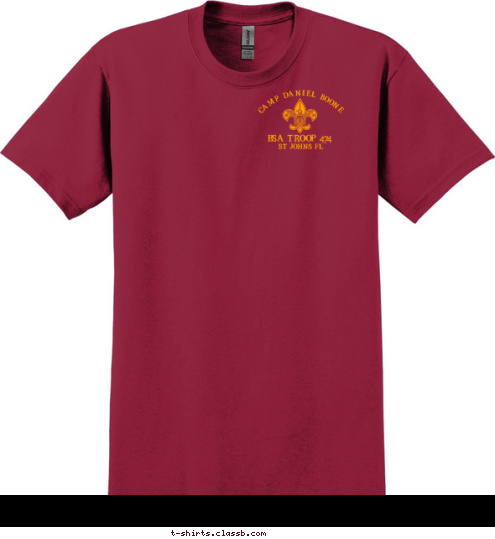 Be Prepared BSA TROOP 474
 2015 CAMP 
    DANIEL 
    BOONE
 St Johns FL CAMP DANIEL BOONE St. Johns, FL
 Troop 474
 T-shirt Design 