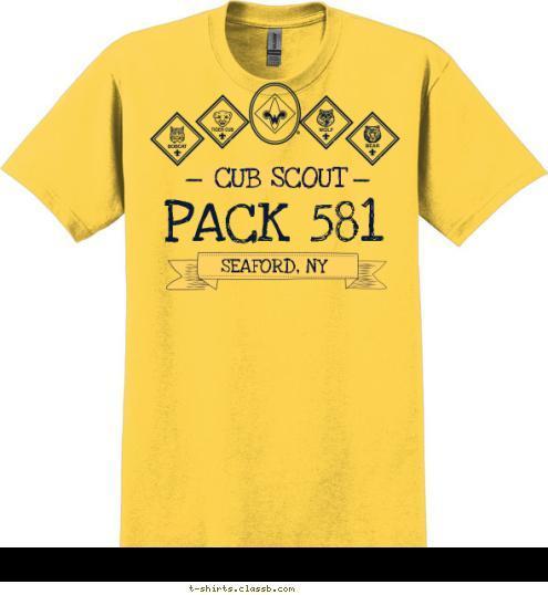 SEAFORD, NY PACK 581 CUB SCOUT T-shirt Design 