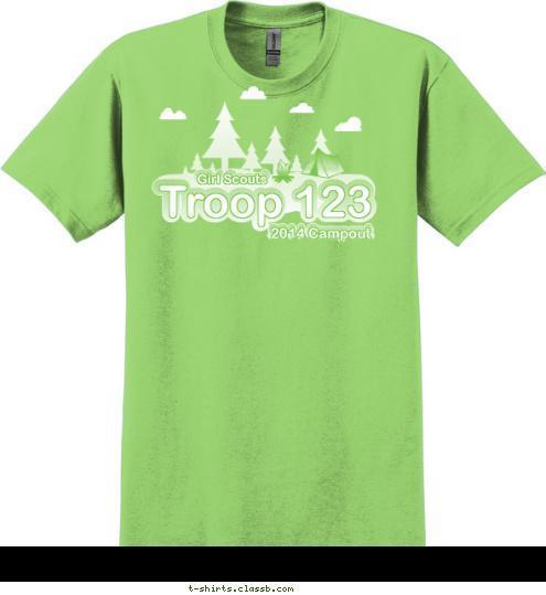 2014 Campout Troop 123 Girl Scouts T-shirt Design 