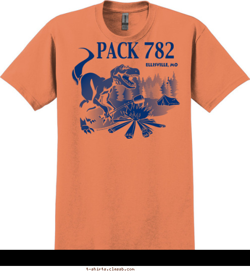 New Text Ellisville, Mo If lost please return to: 
St. John Church
Ellisville, Mo.
Home of Pack 782 PACK 782
 T-shirt Design 