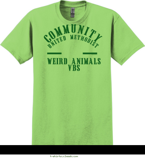 WEIRD ANIMALS VBS UNITED METHODIST COMMUNITY T-shirt Design 