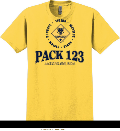 SEAFORD, NY PACK 581 CUB SCOUT PACK 123 ANYTOWN, USA T-shirt Design 