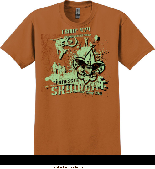 Fruit Cove Baptist Church Troop 474 Summer Camp 2011 TENNESSEE Skymont T-shirt Design 