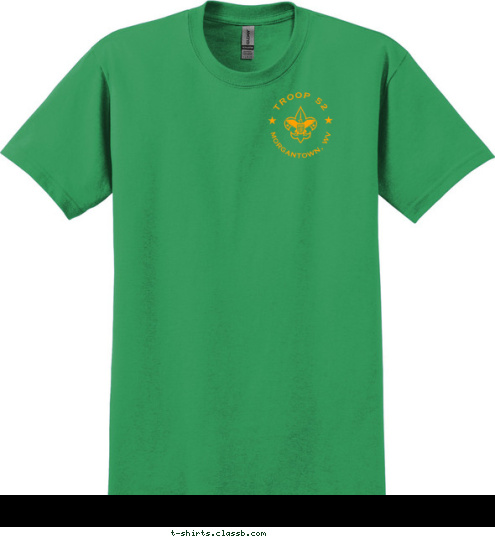 MORGANTOWN, WV Be Prepared TROOP 52 Morgantown, WV 52 TROOP T-shirt Design 