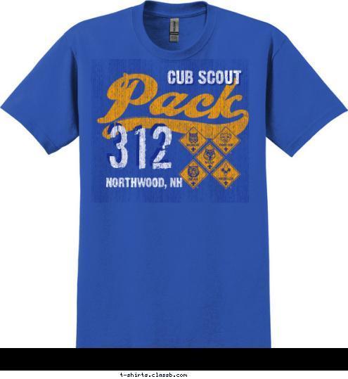 312 NORTHWOOD, NH CUB SCOUT T-shirt Design 