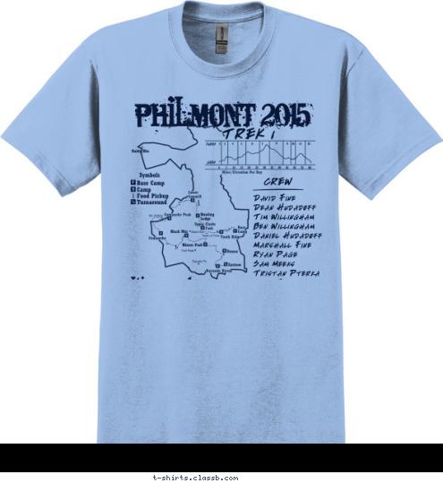 PHILMONT 2015 TREK 1 CREW David Fine
Dean Hudadoff
Tim Willingham
Ben Willingham
Daniel Hudadoff
Marshall Fine
Ryan Page
Sam Meeks
Tristan Pterka
Ryan Bauer
Ian Woody
 CREW LEADER CREW 2 Jim Greene
Kerry McKelvey
Russ West
Cameron McKelvey
Granger West
James Greene
Robert Wilson
Sean Doherty
Thomas Harlin
Karan Shenoi

 Itinerary 1 T-shirt Design 