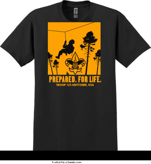 TROOP 123 ANYTOWN, USA PREPARED. FOR LIFE. T-shirt Design 