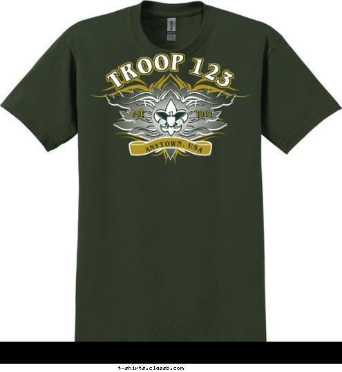 TROOP 123 ANYTOWN, USA est 1912 T-shirt Design 