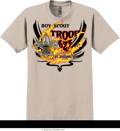 St Joseph, MI TROOP
623 Boy Scout T-shirt Design 