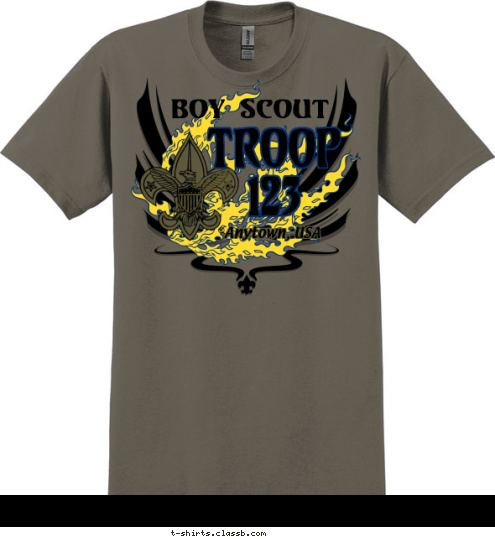 Anytown, USA TROOP
123 Boy Scout T-shirt Design 