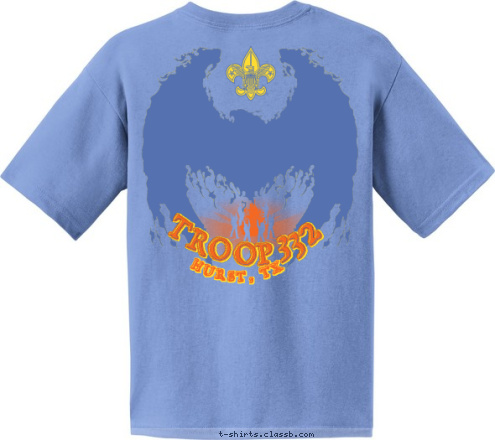 HURST, TX TROOP 332 332 Hurst, TEXAS TROOP EST. 1961 T-shirt Design 