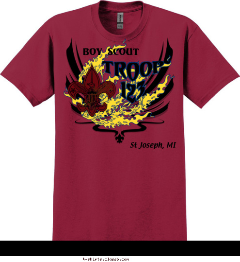 St Joseph, MI TROOP
123 Boy Scout T-shirt Design 