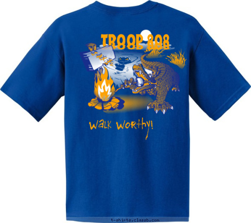 Boy Scouts TROOP
 808 Walk Worthy! Trinity Baptist Church
   Jacksonville Fl JAX,Fl TROOP 808 T-shirt Design 