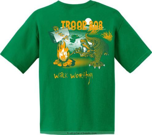 Boy Scouts TROOP
 808 Walk Worthy! Trinity Baptist Church
   Jacksonville Fl JAX,Fl TROOP 808 T-shirt Design 