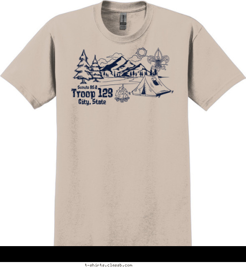 Troop 123 City, State Boy Scout T-shirt Design SP2464