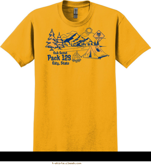 Pack 123 City, State Cub Scout T-shirt Design SP2463