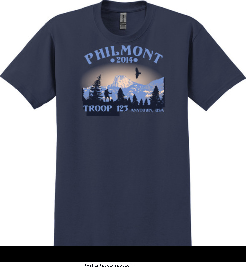 ANYTOWN, USA TROOP 123 PHILMONT 2014 T-shirt Design 