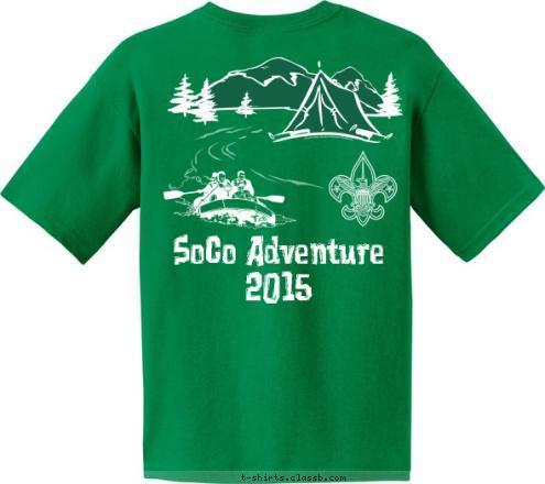 SoCo Adventure
2015 Troop 574 SoCo Adventure
2015 Centennial, CO Boy Scout T-shirt Design 