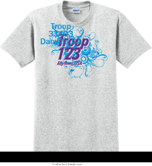 Troop
33403
Danville,CA Anytown, USA 123 Troop T-shirt Design 