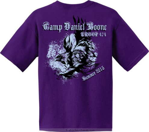 TROOP 474 St. Johns, FL Unity Church for Creative Living Summer 2015 BSA Troop 474 Camp Daniel Boone T-shirt Design 