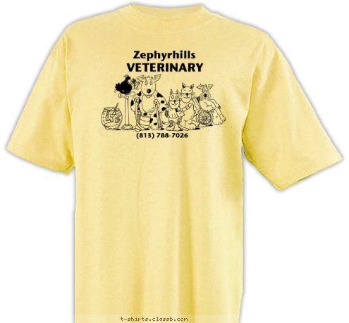 (813) 788-7026 VETERINARY Zephyrhills T-shirt Design sp660