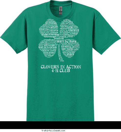 H CLOVERS IN ACTION
4-H CLUB T-shirt Design 