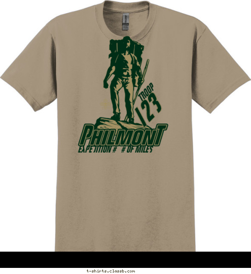 123 TROOP EXPEDITION #   # OF MILES T-shirt Design 