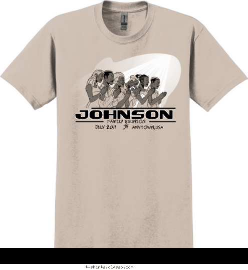 ANYTOWN,USA JULY 2011 FAMILY REUNION Johnson T-shirt Design 