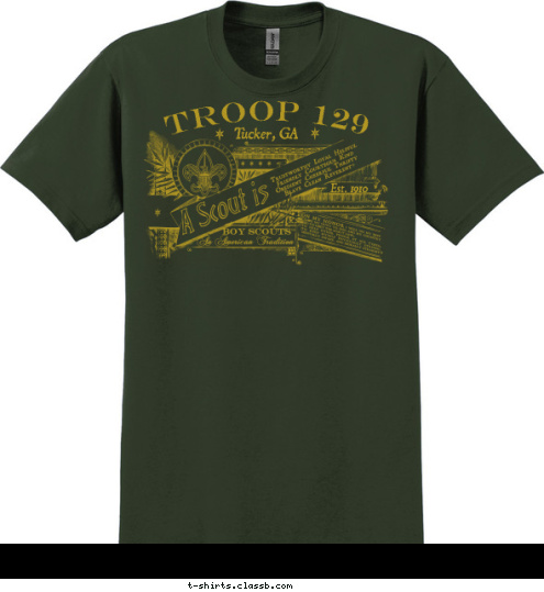 Tucker, GA TROOP 129 Est. 1910 T-shirt Design 