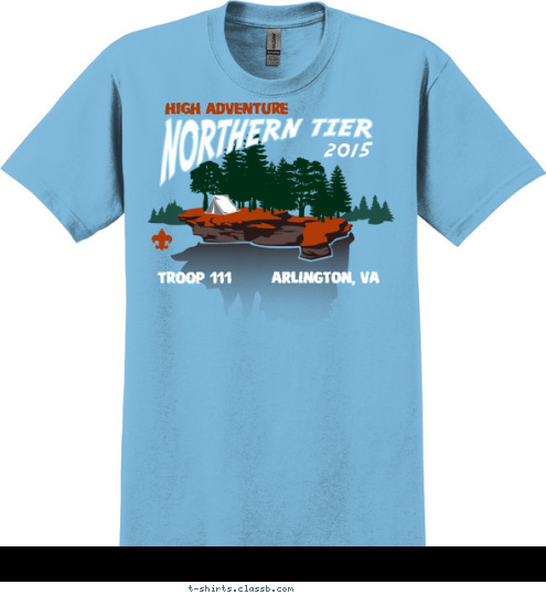 2015 Arlington, VA TROOP 111 HIGH ADVENTURE T-shirt Design 