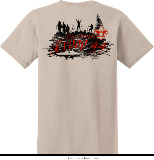 Troop 44 44 TROOP Collinsville, OK Geneva Boy Scouts T-shirt Design 