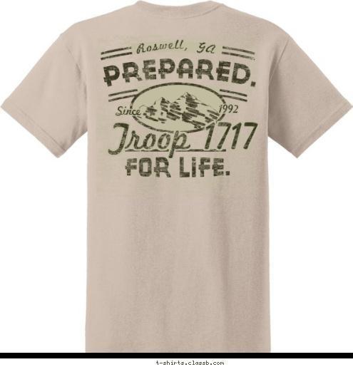 Troop 1717 1992 Roswell, Georgia Since Troop 1717 Roswell, GA T-shirt Design 