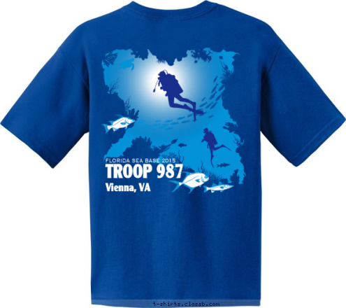 FLORIDA SEA BASE 2015 Vienna, VA TROOP 987 T-shirt Design 