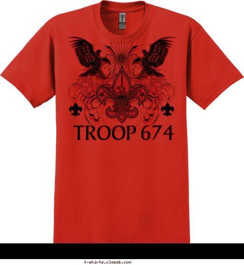 Huffman, TX TROOP 674 T-shirt Design 