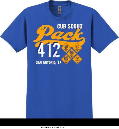 412 San Antonio, TX CUB SCOUT T-shirt Design 