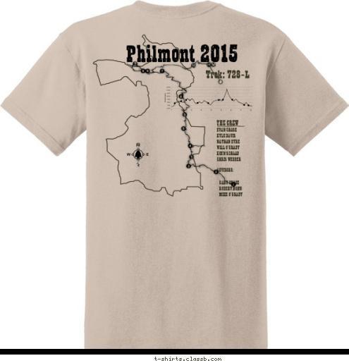 Philmont 2015 Troop 762 Trek: 728-L Yorba Linda, CA Orange County
Council THE CREW EVAN CHASE
KYLE DAVIS
NATHAN EYRE
WILL O'GRADY
KOEN SCHAAD
CHRIS WEBBER ADVISORS: GARY CHASE
ROBERT HOHN
MIKE O'GRADY T-shirt Design 