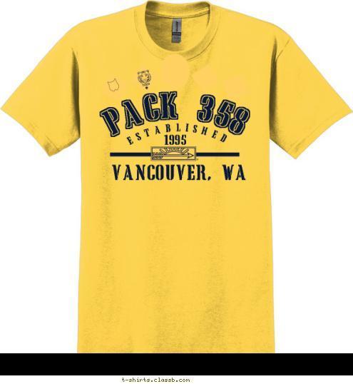 PACK 358 VANCOUVER, WA ESTABLISHED 1995 T-shirt Design 