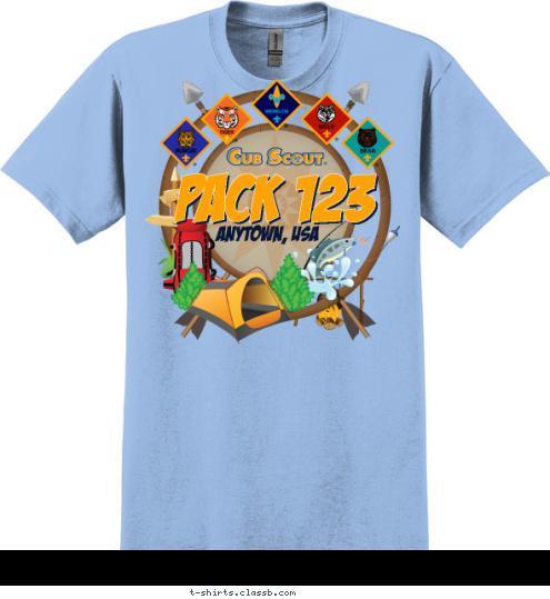 PACK 123 ANYTOWN, USA T-shirt Design 