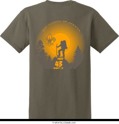 TROOP 45 BOY SCOUTS OF AMERICA Hemet, CA Hemet, CA 43 TROOP T-shirt Design 